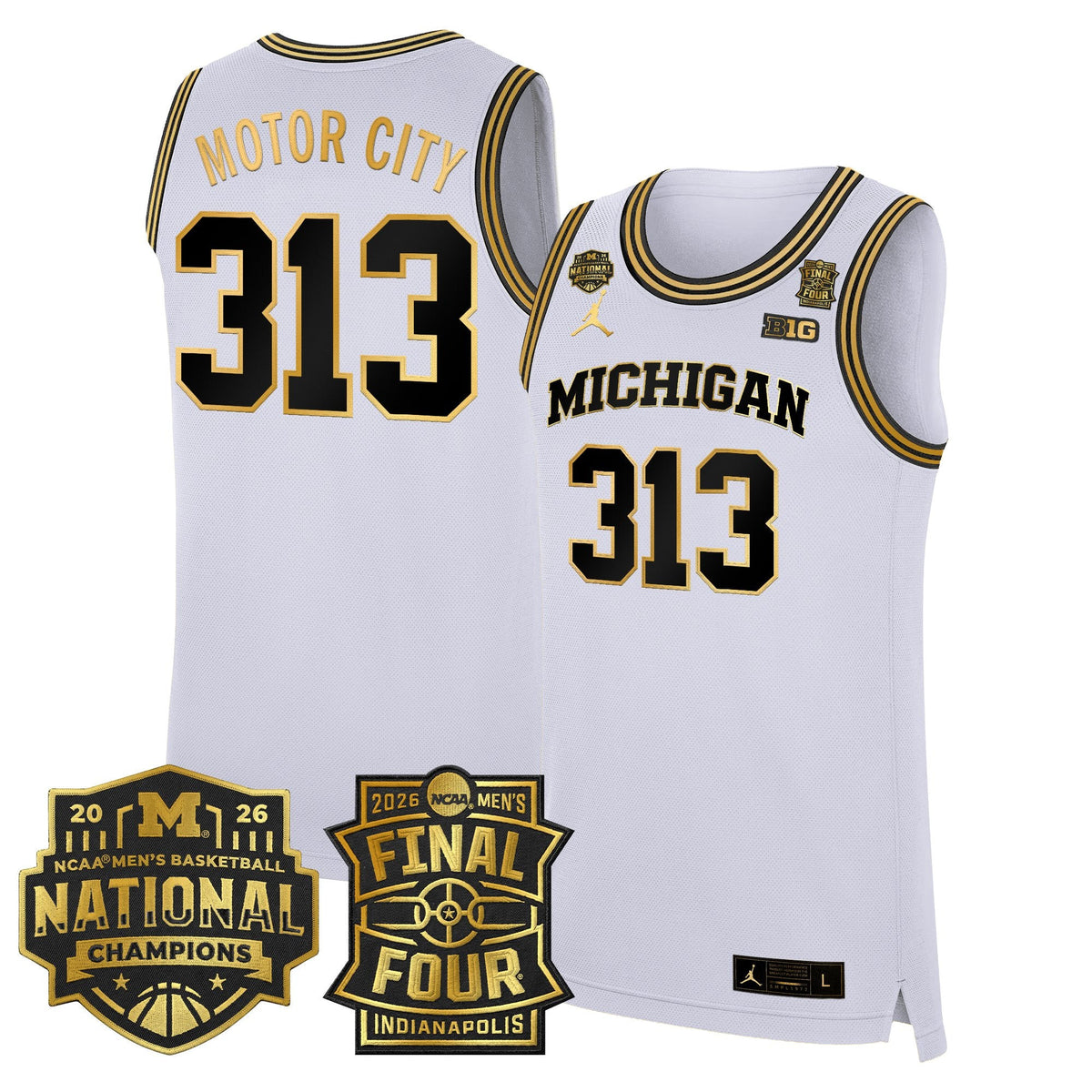 Michigan Wolverines 2026 Final Four & National Champions Patch Basketball Jersey - All Stitched for Men product image 20,