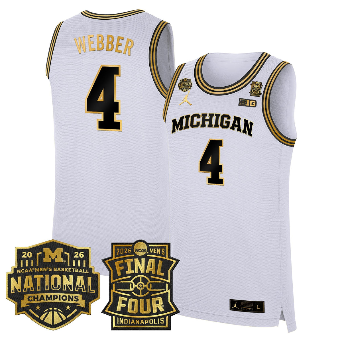 Michigan Wolverines 2026 Final Four & National Champions Patch Basketball Jersey - All Stitched for Men product image 22,