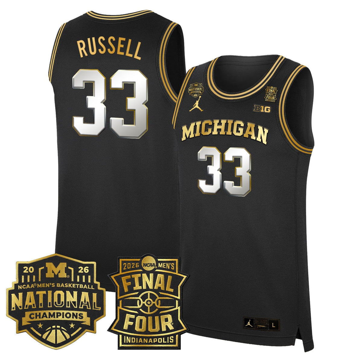 Michigan Wolverines 2026 Final Four & National Champions Patch Basketball Jersey - All Stitched for Men product image 30,
