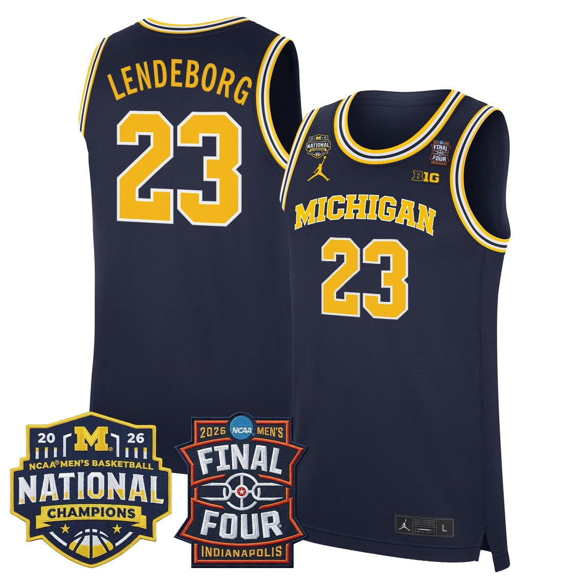 Michigan Wolverines 2026 Final Four & National Champions Patch Basketball Jersey - All Stitched for Men product image 13,