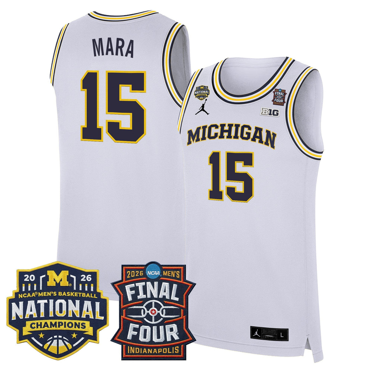 Michigan Wolverines 2026 Final Four & National Champions Patch Basketball Jersey - All Stitched for Men product image 5,