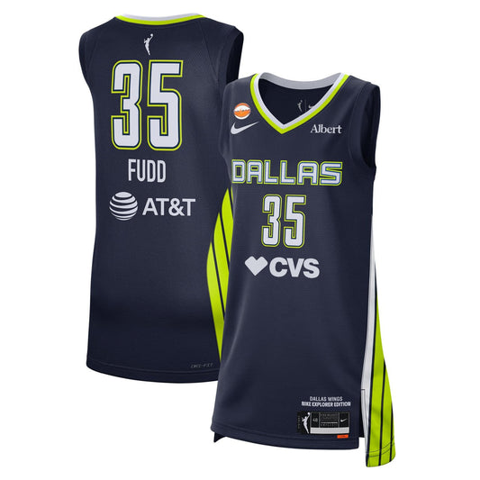Dallas Wings Azzi Fudd Navy WNBA Draft Pick Explorer Edition Jersey - All Stitched for Men product image 1, provided for