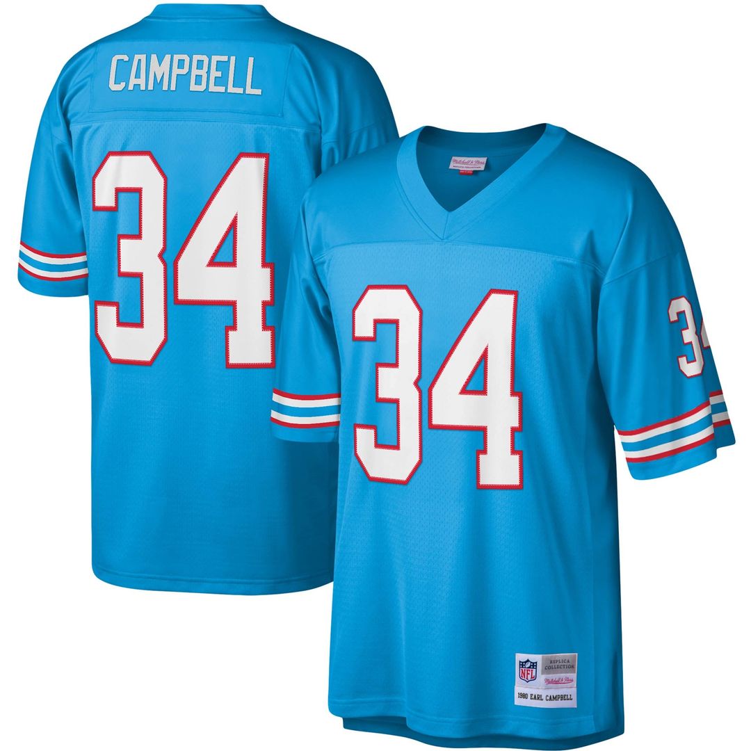 Houston Oilers Earl Campbell Mitchell & Ness Light Blue product image 1