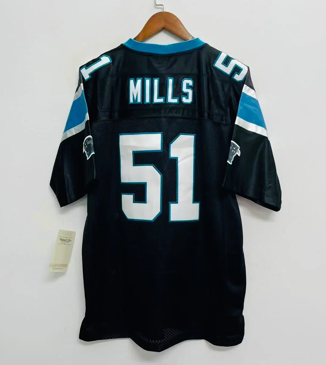 Sam Mills Carolina Panthers Official NFL Mitchell & Ness Jersey product image 1, provided for visual reference and product
