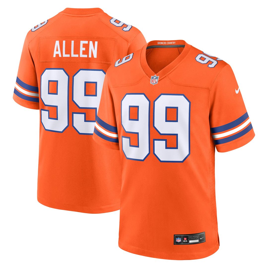Denver Broncos Zach Allen Nike Orange Alternate Game Jersey product image 1