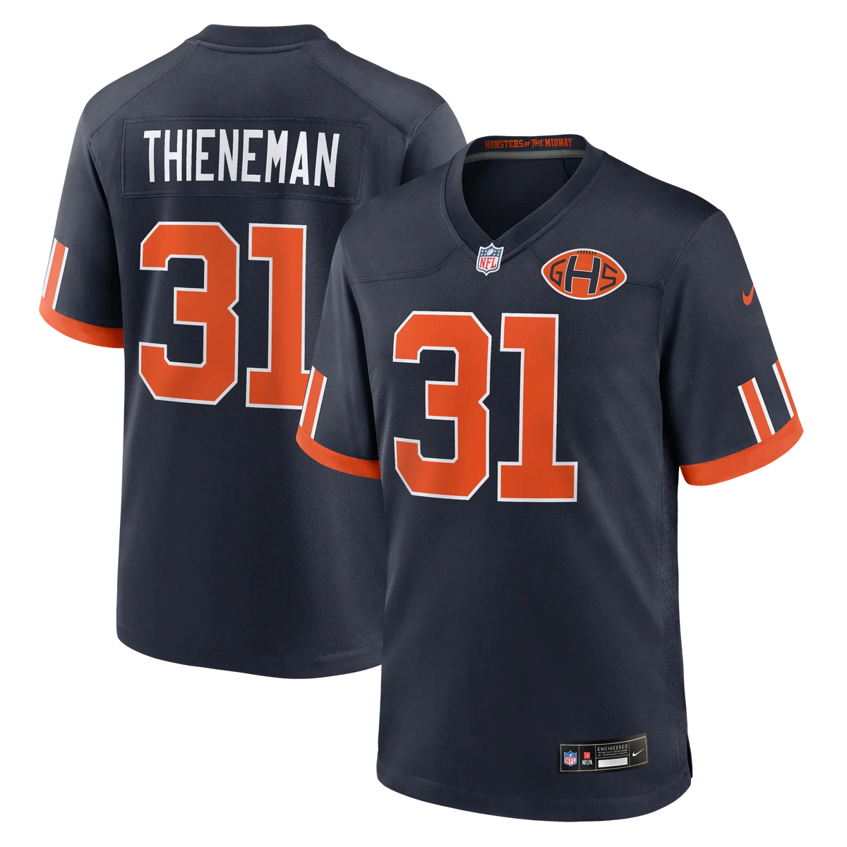 Any name & Number Chicago Bears Official NFL Nike Rivalries Collection Jersey product image 3, provided for visual reference