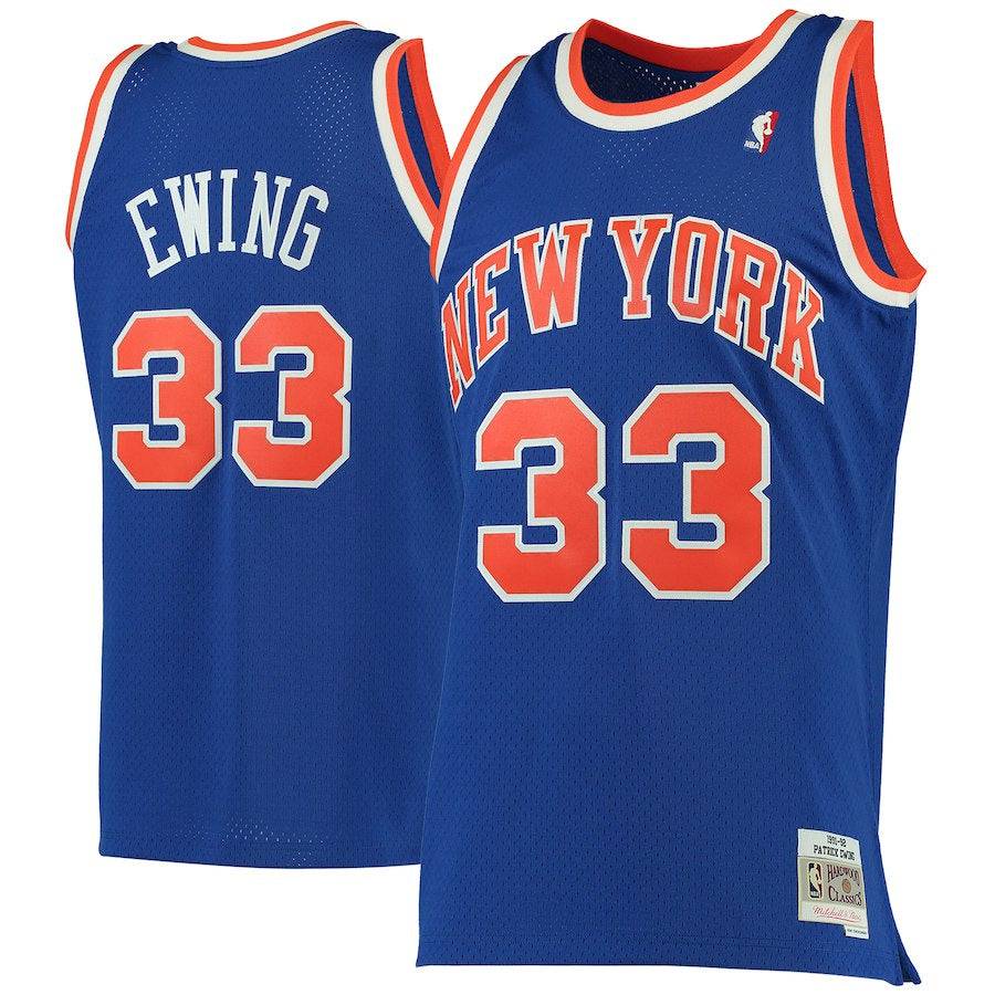 Patrick Ewing New York Knicks 1991/92 Hardwood Classics Jersey - Blue product image 1, provided for visual reference and