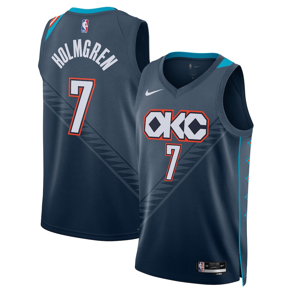 Chet Holmgren Oklahoma City Thunder Unisex 2025/26 Jersey - Navy - City Edition product image 1, provided for visual