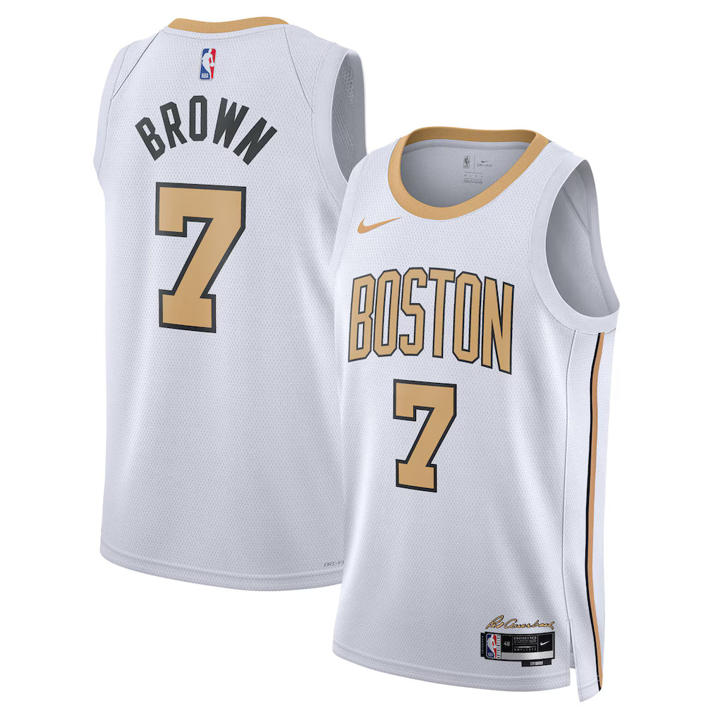 Jaylen Brown Boston Celtics Unisex 2025/26 Swingman Jersey - White - City Edition product image 1, provided for visual