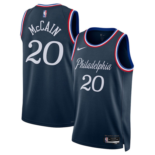 Jared McCain Philadelphia 76ers Unisex 2025/26 Jersey - Navy - City Edition product image 1, provided for visual reference