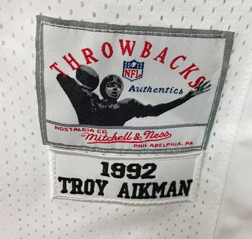 Troy Aikman 1992 Dallas Cowboys Official NFL Jersey Mitchell & Ness product image 3, provided for visual reference and