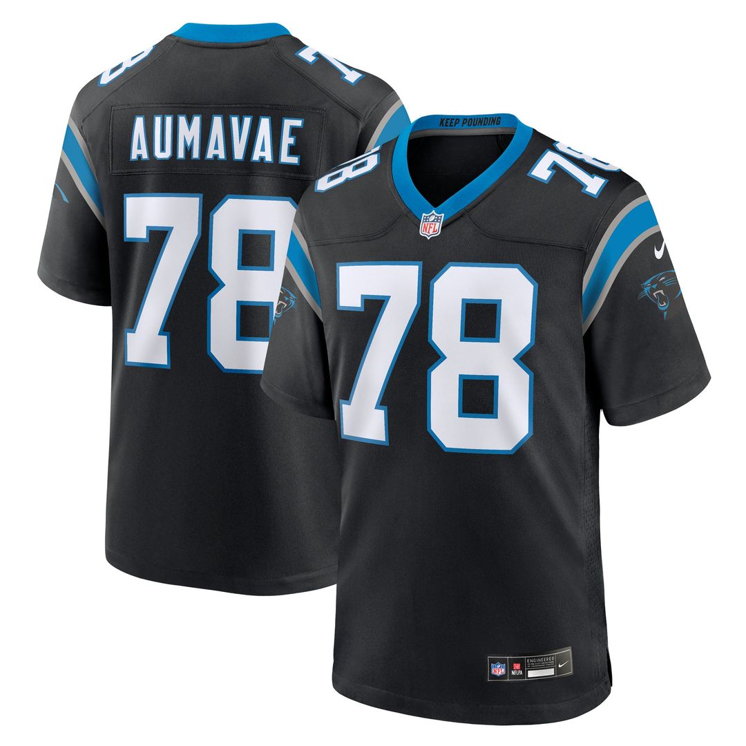 Carolina Panthers Popo Aumavae Nike Black Game Jersey product image 1