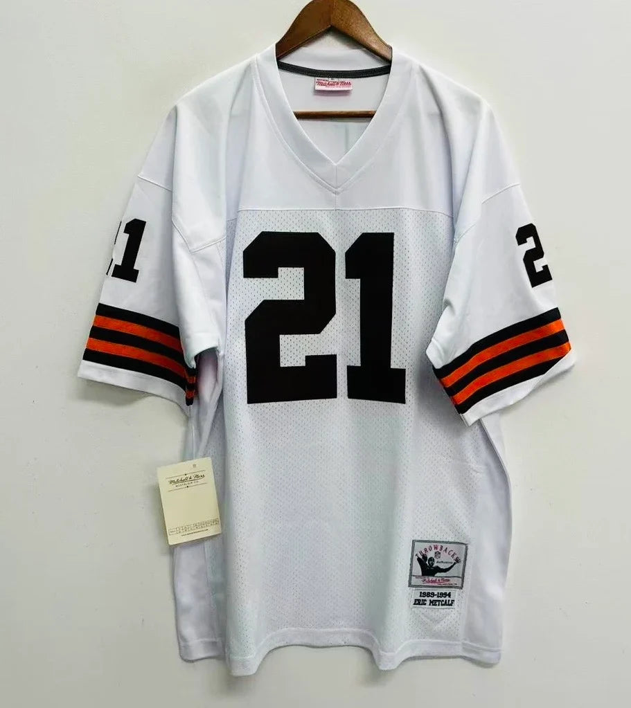 Eric Metcalf Cleveland Browns Official NFL Mitchell & Ness Jersey white product image 2, provided for visual reference and