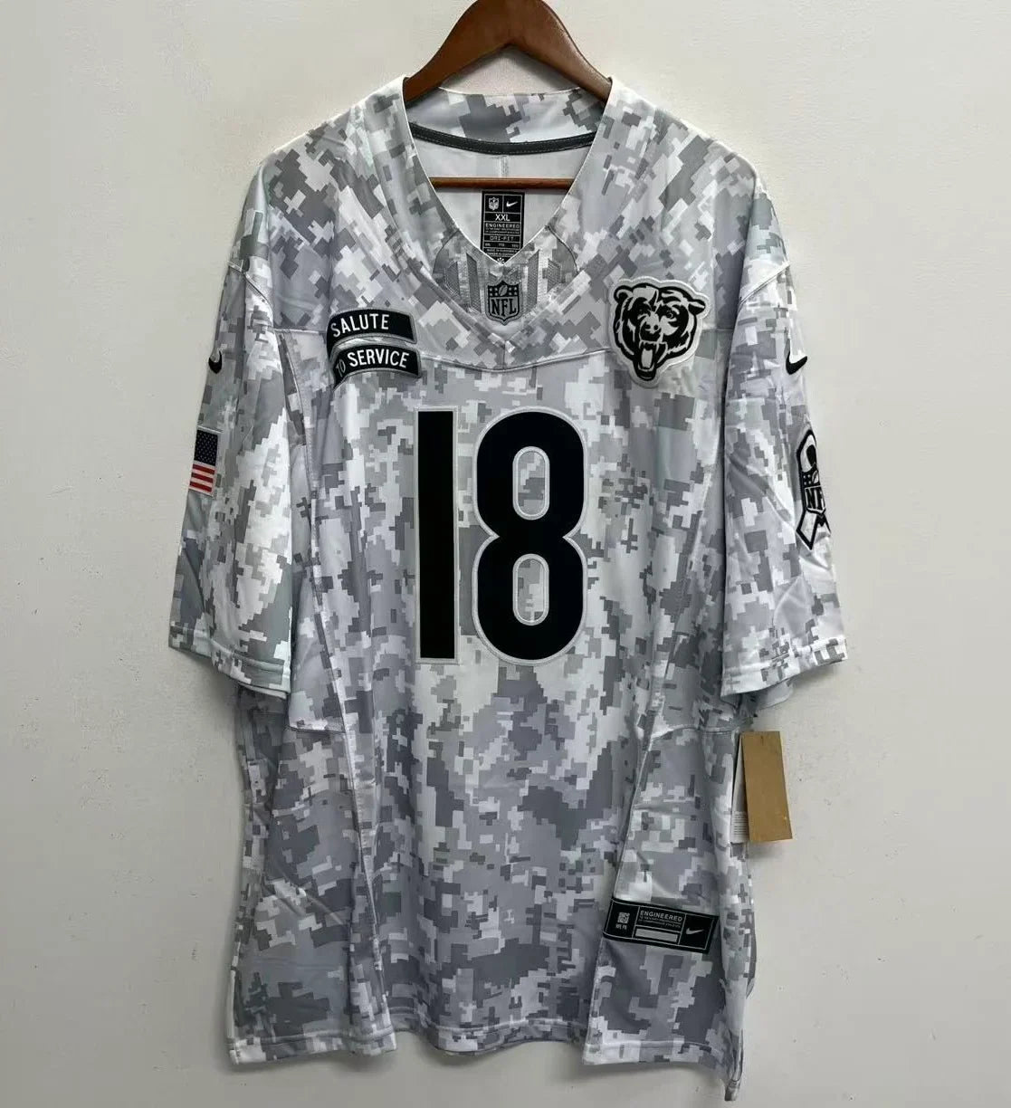 Caleb Williams Chicago Bears 2024 military salute to service Jersey Nike product image 3, provided for visual reference and