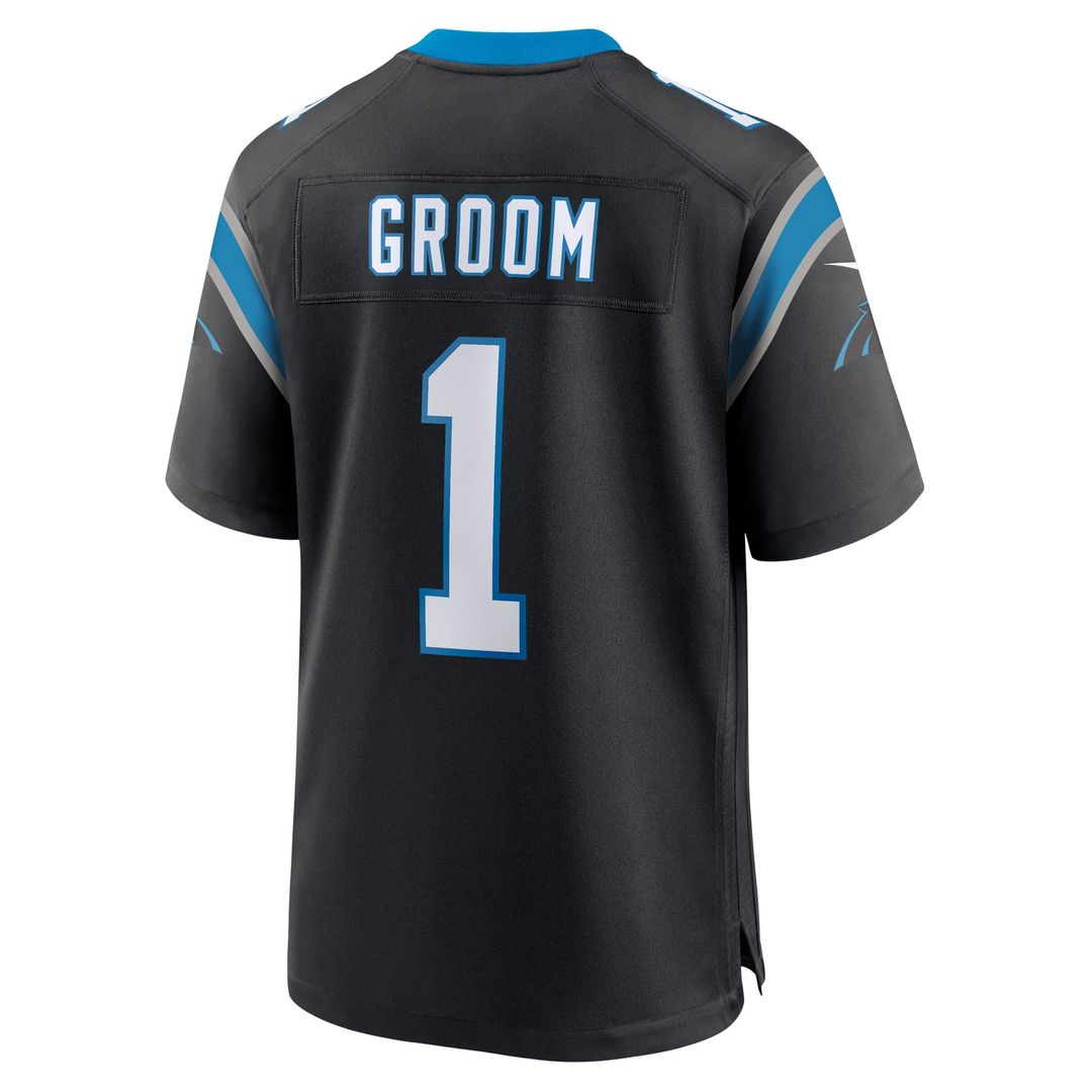 Carolina Panthers Number 1 Groom Nike Black Game Jersey product image 3