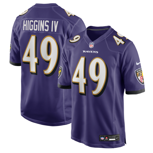 Baltimore Ravens Jay Higgins IV Nike Purple Game Jersey product image 1