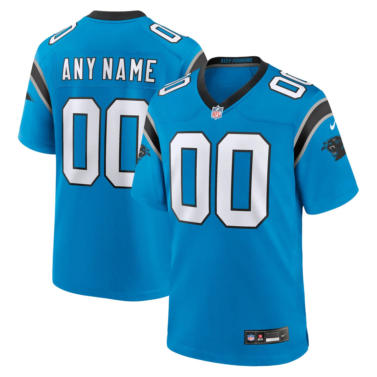 Any name & Number Carolina Panthers Official NFL Nike customized jersey product image 1, provided for visual reference and
