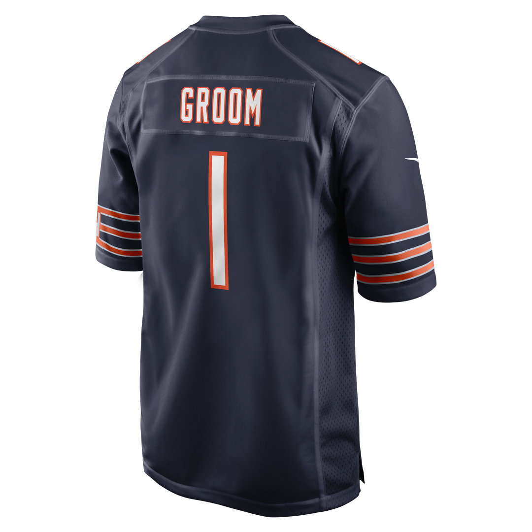 Chicago Bears Number 1 Groom Nike Navy Game Jersey product image 3