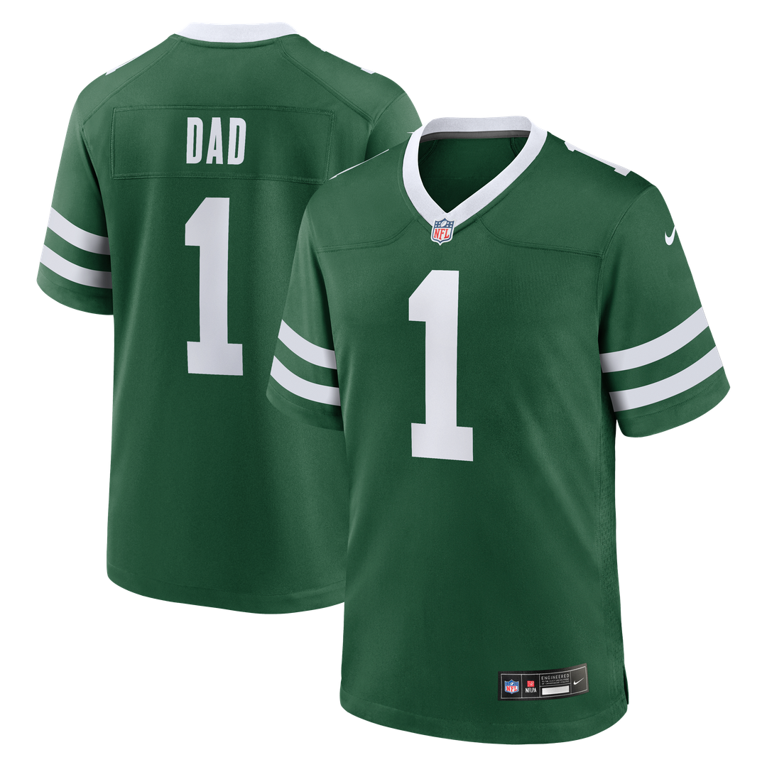 New York Jets Nike Legacy Green #1 Dad Game Jersey product image 1