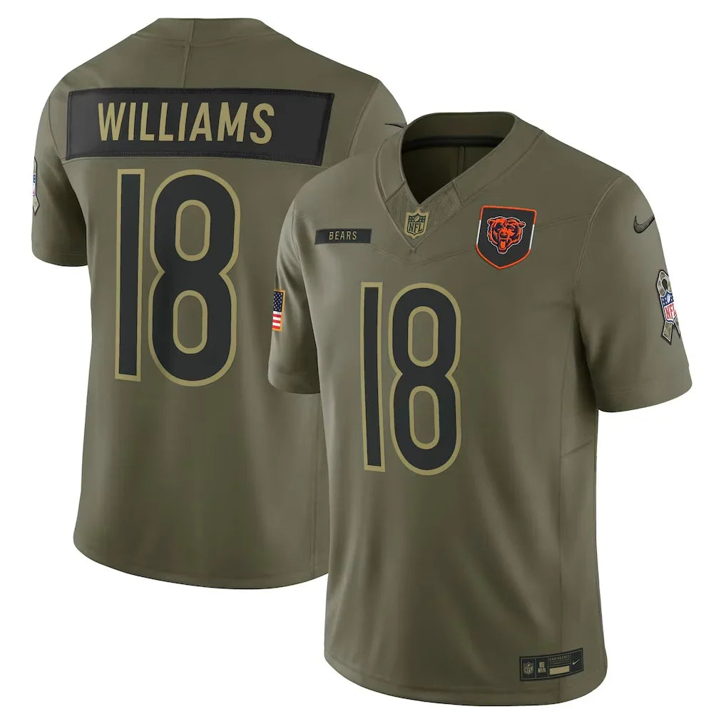 Caleb Williams Chicago Bears Official NFL Nike Salute to Service Jersey product image 1, provided for visual reference and
