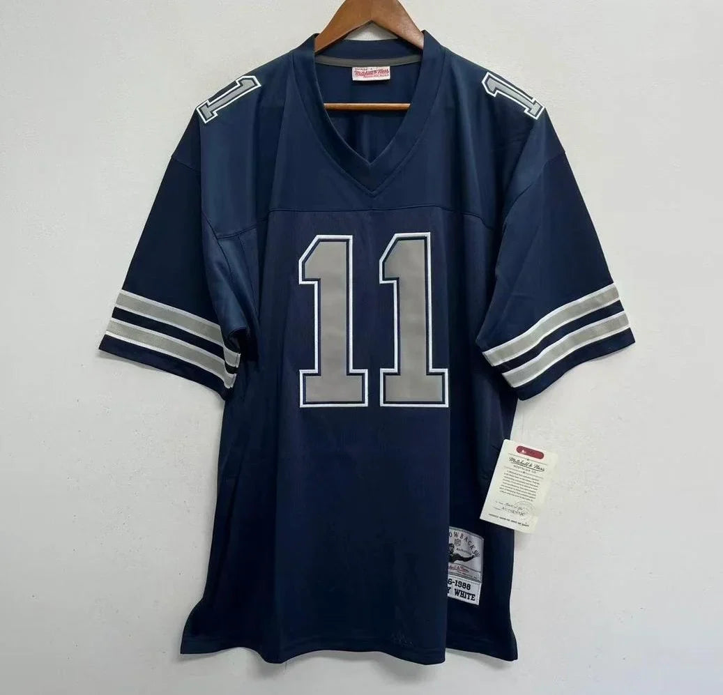Danny White Dallas Cowboys Official NFL Jersey Mitchell & Ness dark blue product image 2, provided for visual reference and