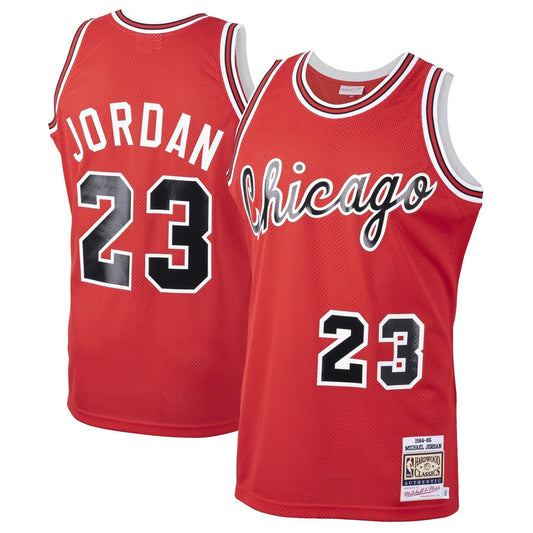 Michael Jordan Chicago Bulls 1984/85 Hardwood Classics Jersey - Red product image 1, provided for visual reference and