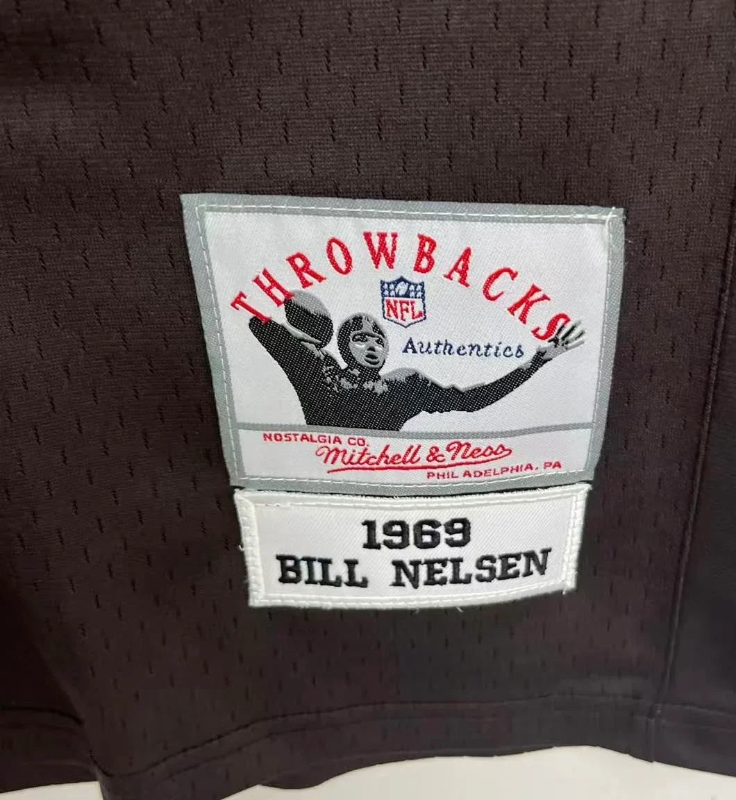 Bill Nelsen 1969 Cleveland Browns Official NFL Mitchell & Ness Jersey product image 3, provided for visual reference and