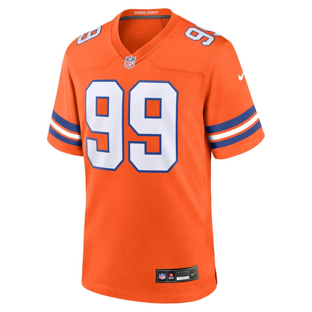 Denver Broncos Zach Allen Nike Orange Alternate Game Jersey product image 2