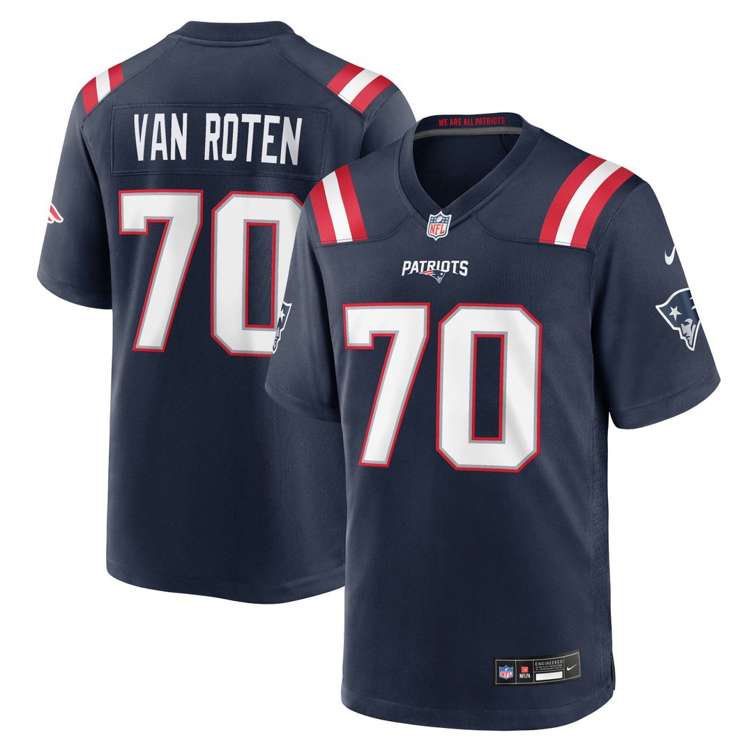 New England Patriots Greg Van Roten Nike Navy Game Jersey product image 1