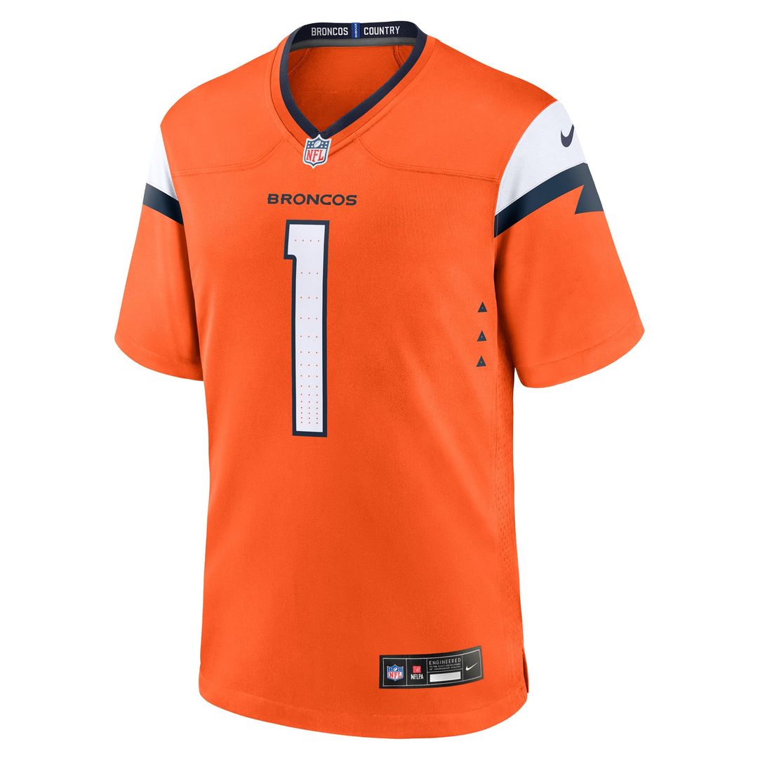 Denver Broncos Number 1 Groom Nike Orange Game Jersey product image 2