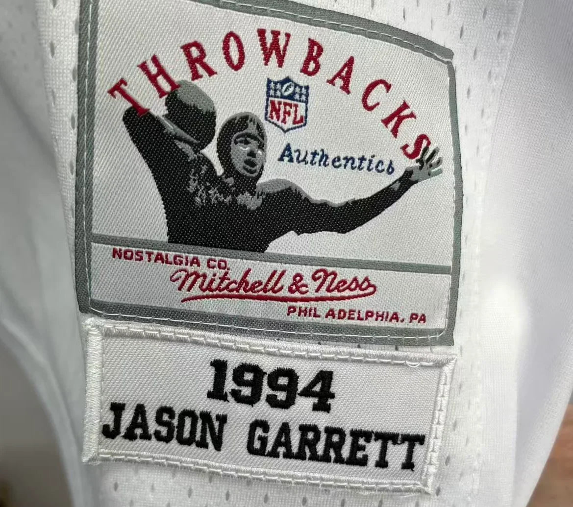 Jason Garrett Dallas Cowboys 1994 Official NFL Jersey white Mitchell & Ness product image 3, provided for visual reference