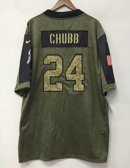 Nick Chubb Cleveland Browns military salute to service Jersey product image 1, provided for visual reference and product