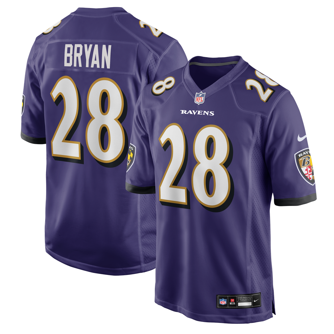 Baltimore Ravens Taven Bryan Nike Purple Game Jersey product image 1