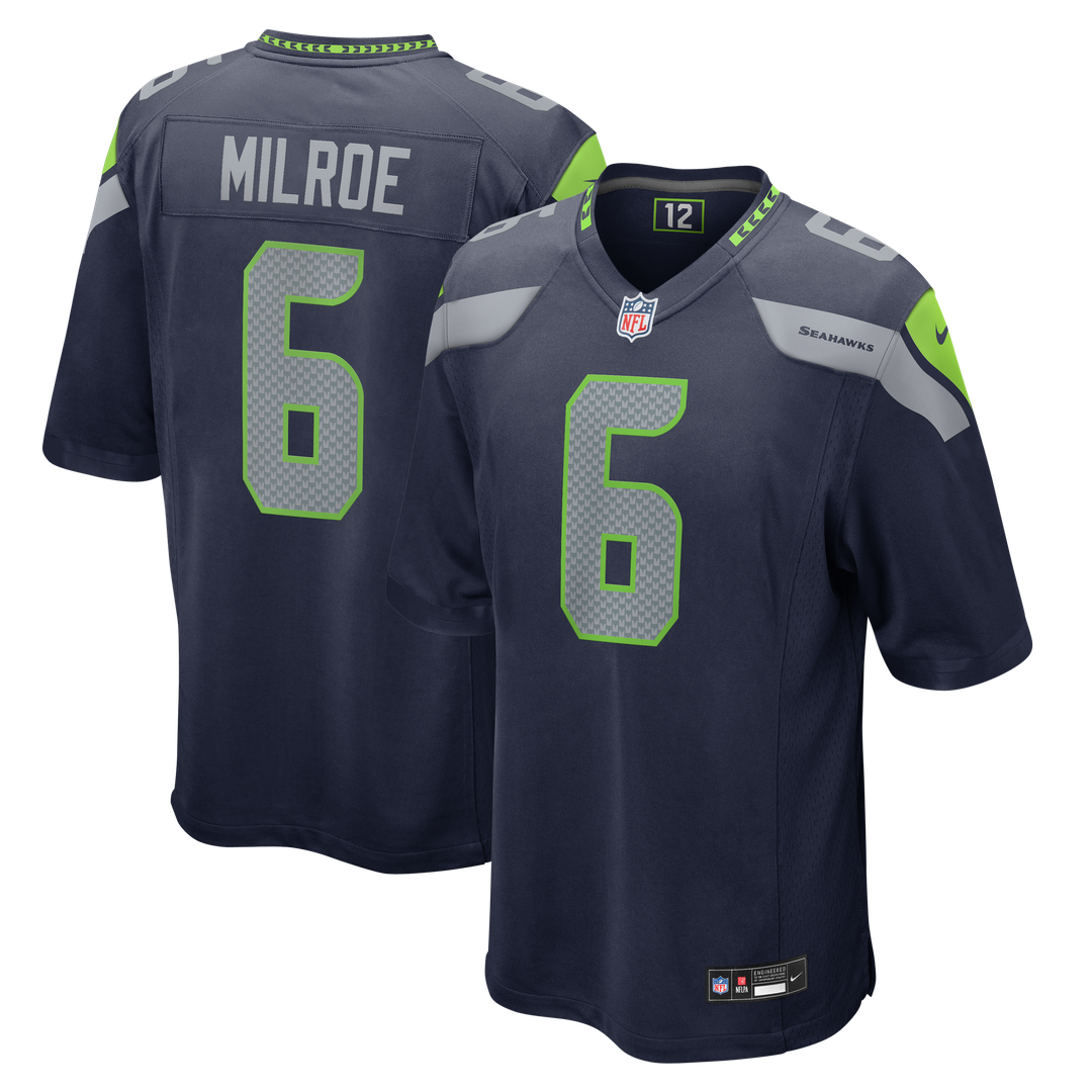 Seattle Seahawks Jalen Milroe Nike College Navy Game Jersey product image 1