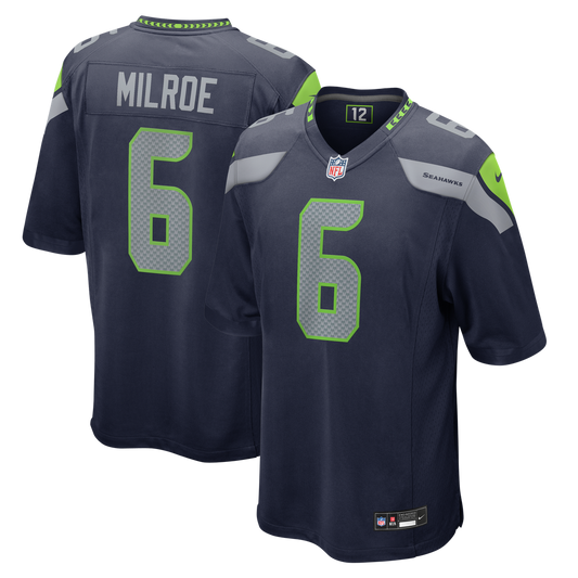 Seattle Seahawks Jalen Milroe Nike College Navy Game Jersey product image 1