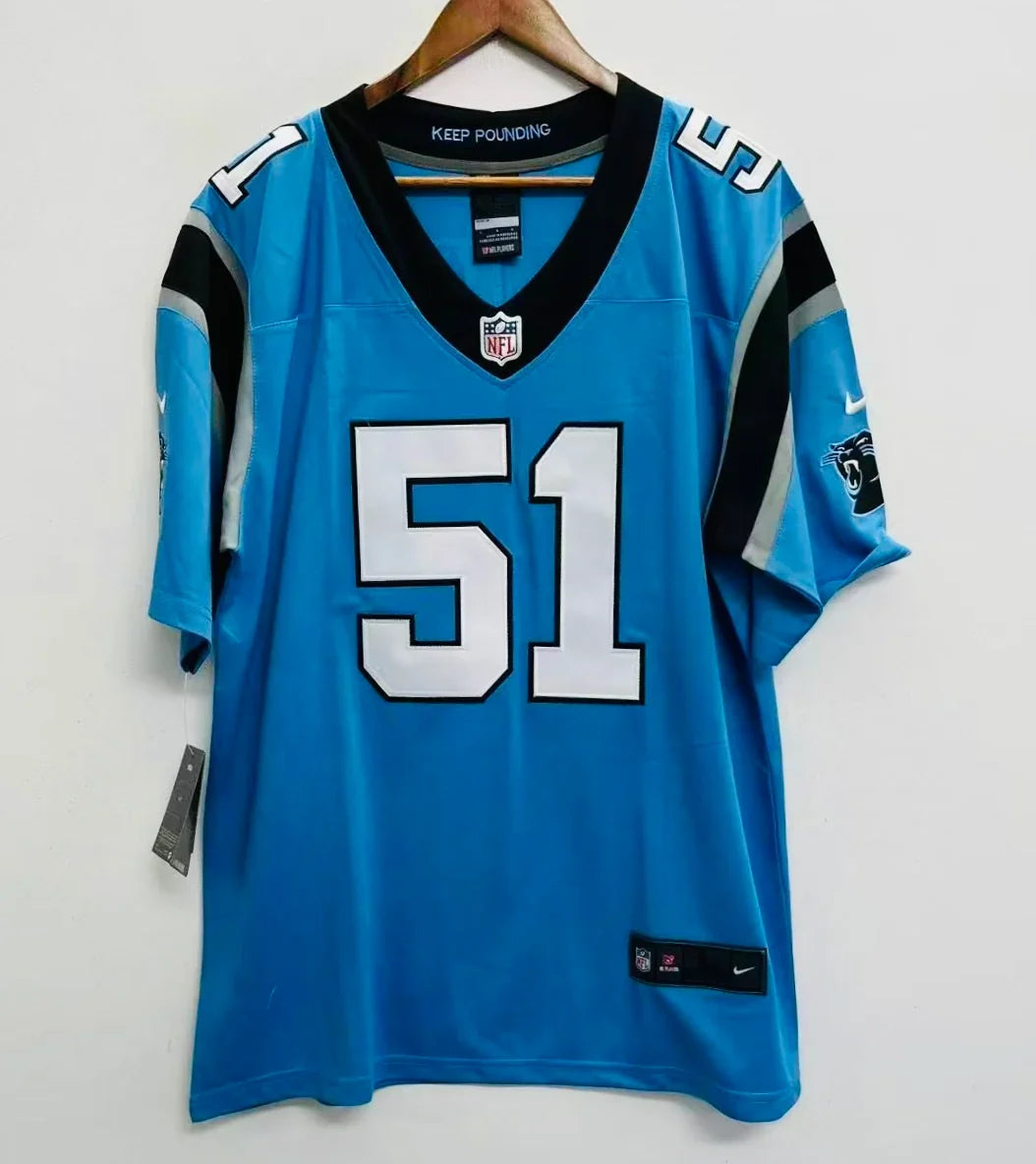 Sam Mills Carolina Panthers Official NFL NIKE Jersey product image 2, provided for visual reference and product detail review