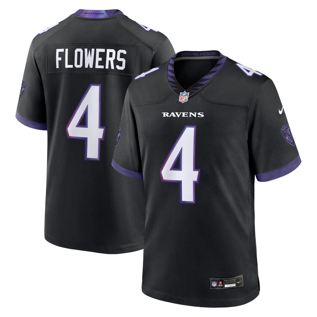 Baltimore Ravens Zay Flowers Nike Black Alternate Game product image 4