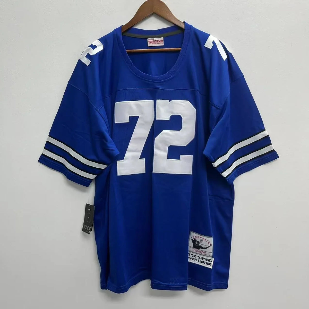 Ed Too Tall Jones Dallas Cowboys Official NFL Jersey blue Mitchell & Ness product image 2, provided for visual reference and