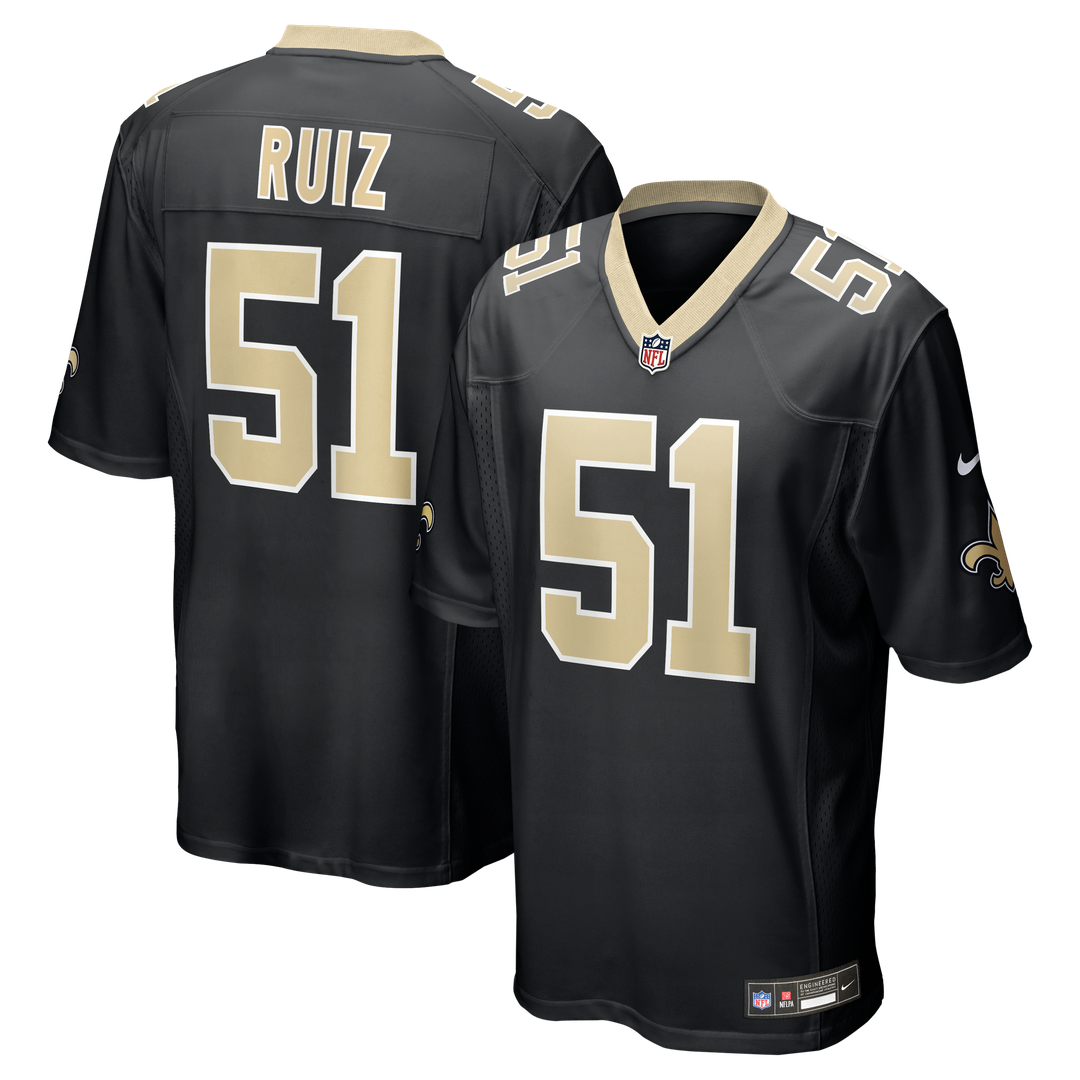 New Orleans Saints Cesar Ruiz Nike Black Game Jersey product image 1