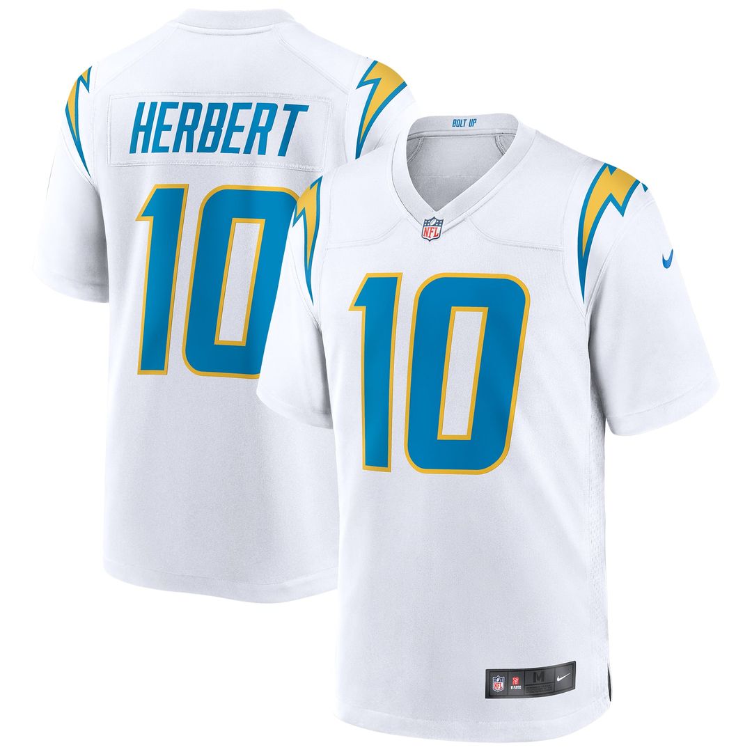 Los Angeles Chargers Justin Herbert Nike White Game Jersey product image 1