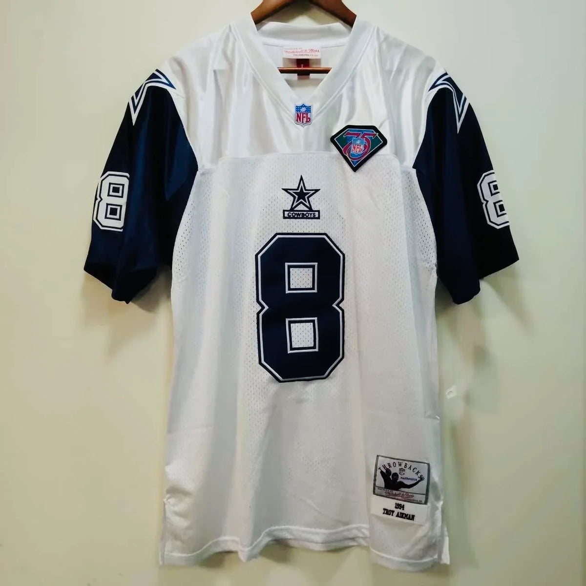 Troy Aikman 1994 Dallas Cowboys Official NFL Jersey Mitchell & Ness product image 2, provided for visual reference and