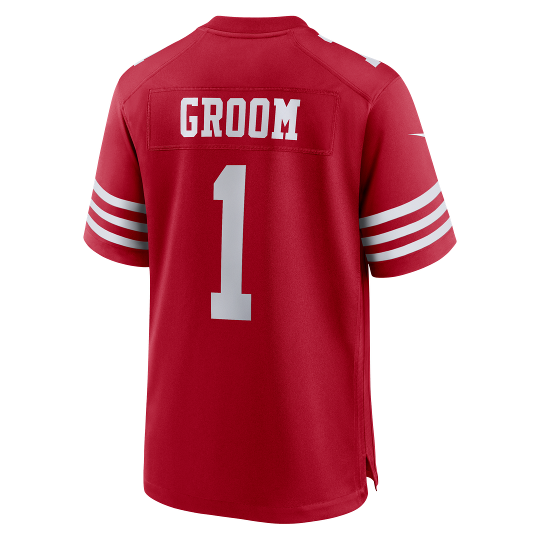 San Francisco 49ers Number 1 Groom Nike Scarlet Game Jersey product image 3