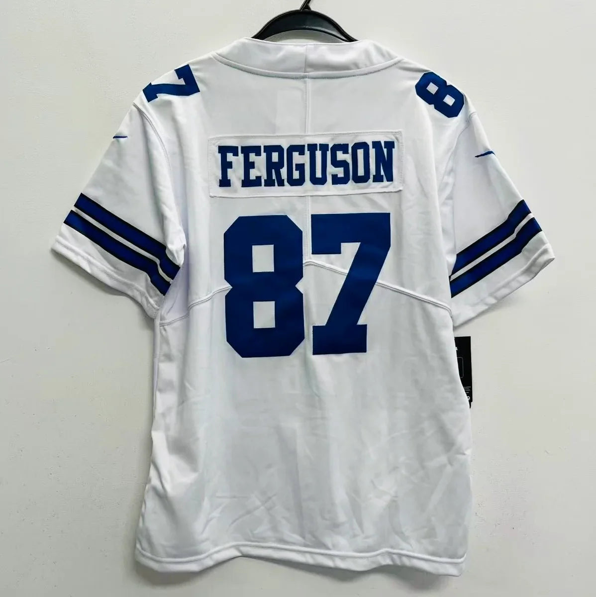 Jake Ferguson YOUTH KIDS Dallas Cowboys Official NFL Jersey white product image 1, provided for visual reference and product