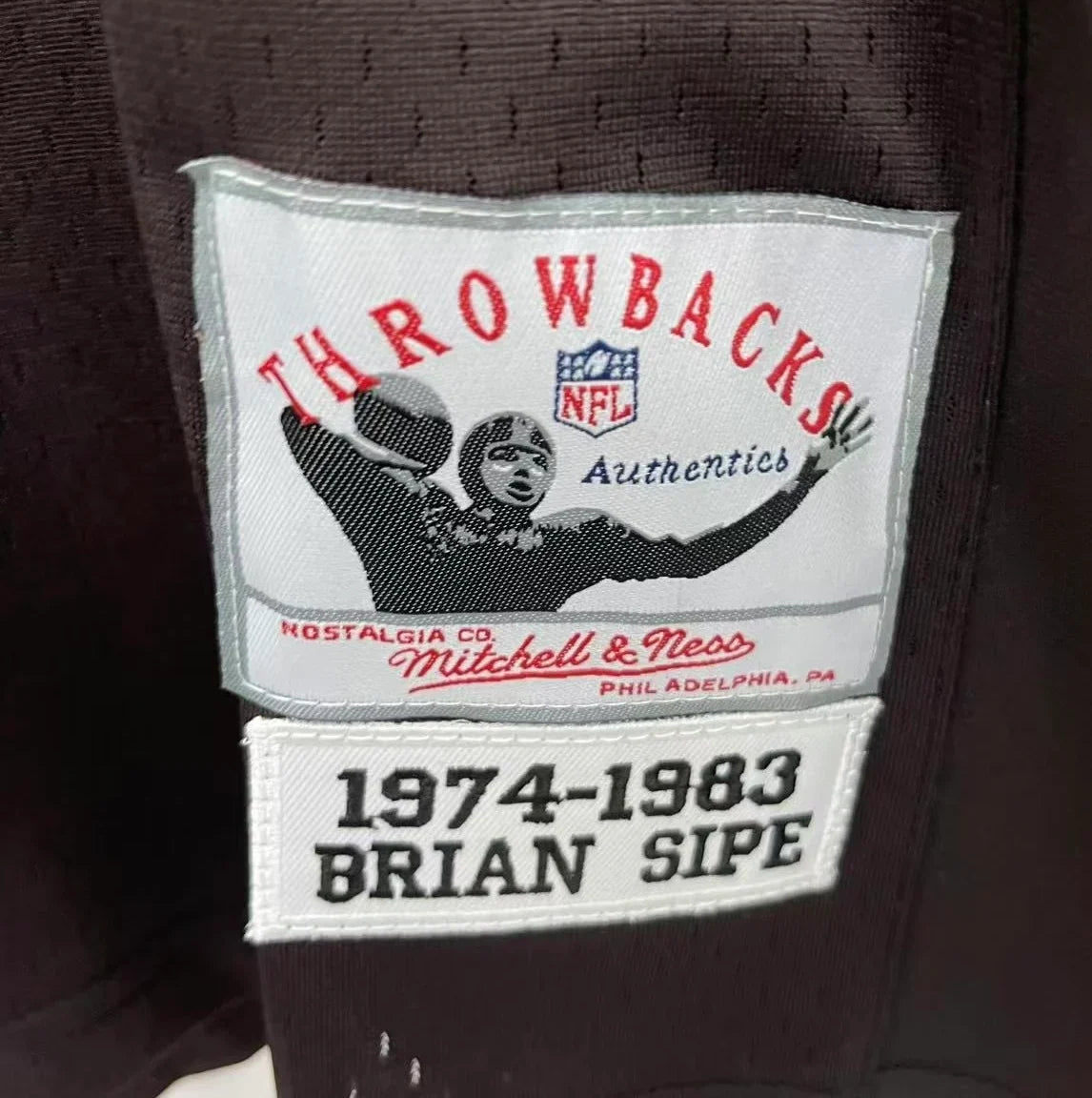 Brian Sipe Cleveland Browns Official NFL Mitchell & Ness Jersey product image 3, provided for visual reference and product