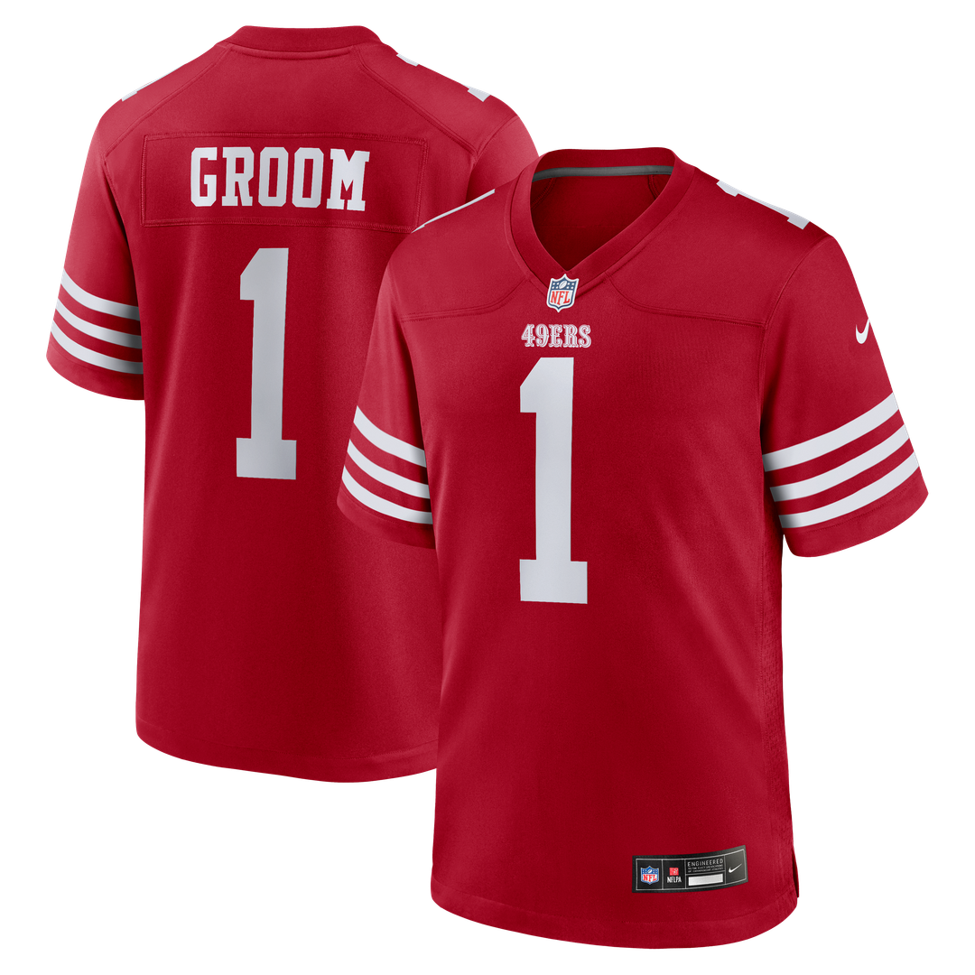 San Francisco 49ers Number 1 Groom Nike Scarlet Game Jersey product image 1