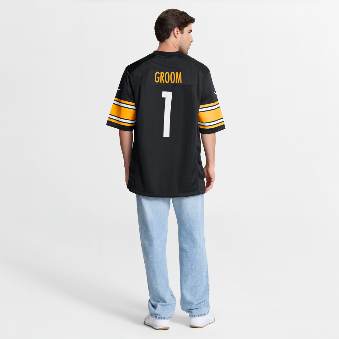 Pittsburgh Steelers Number 1 Groom Nike Black Game Jersey product image 5