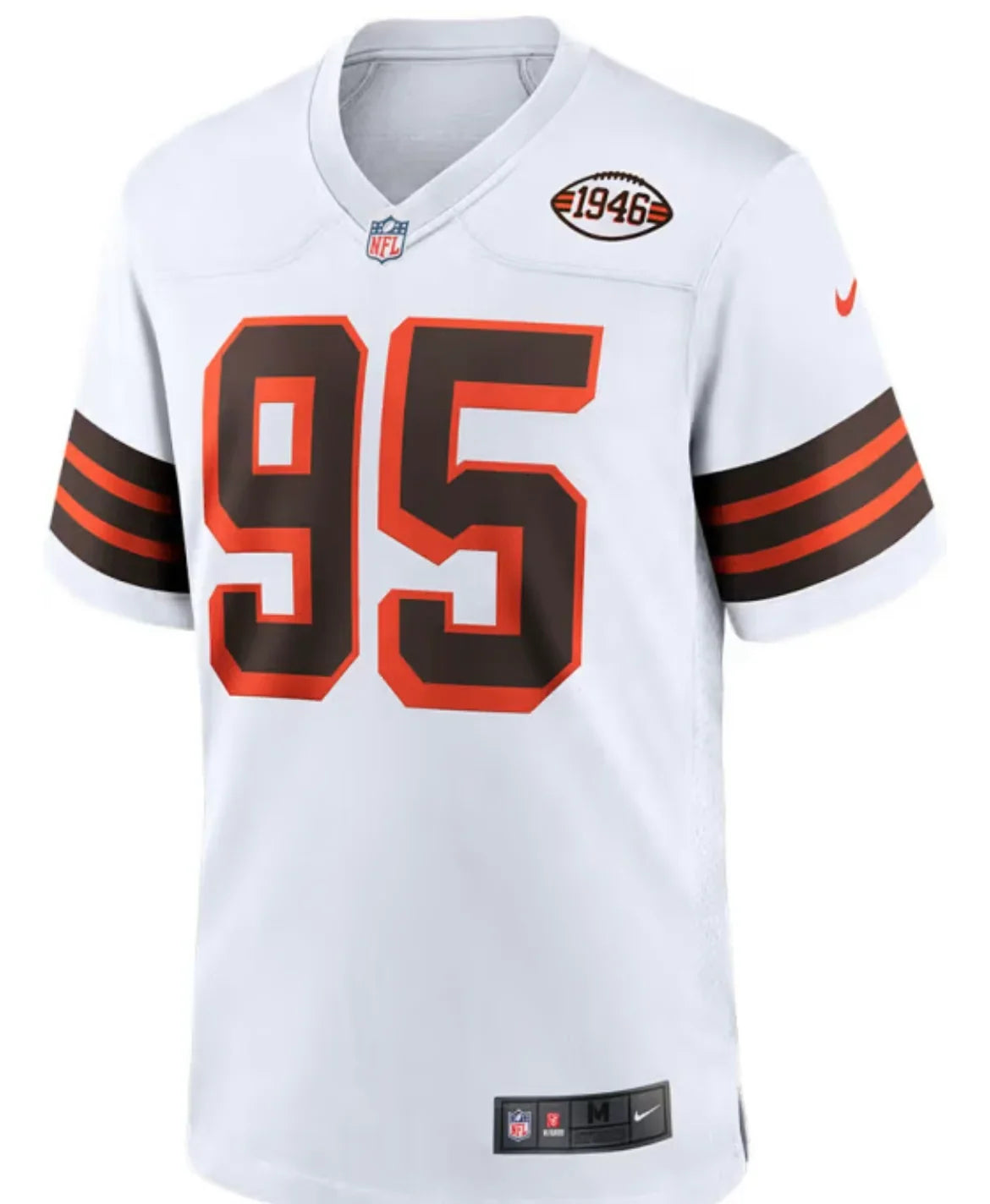 Myles Garrett Cleveland Browns Official NFL Jersey Nike White product image 2, provided for visual reference and product