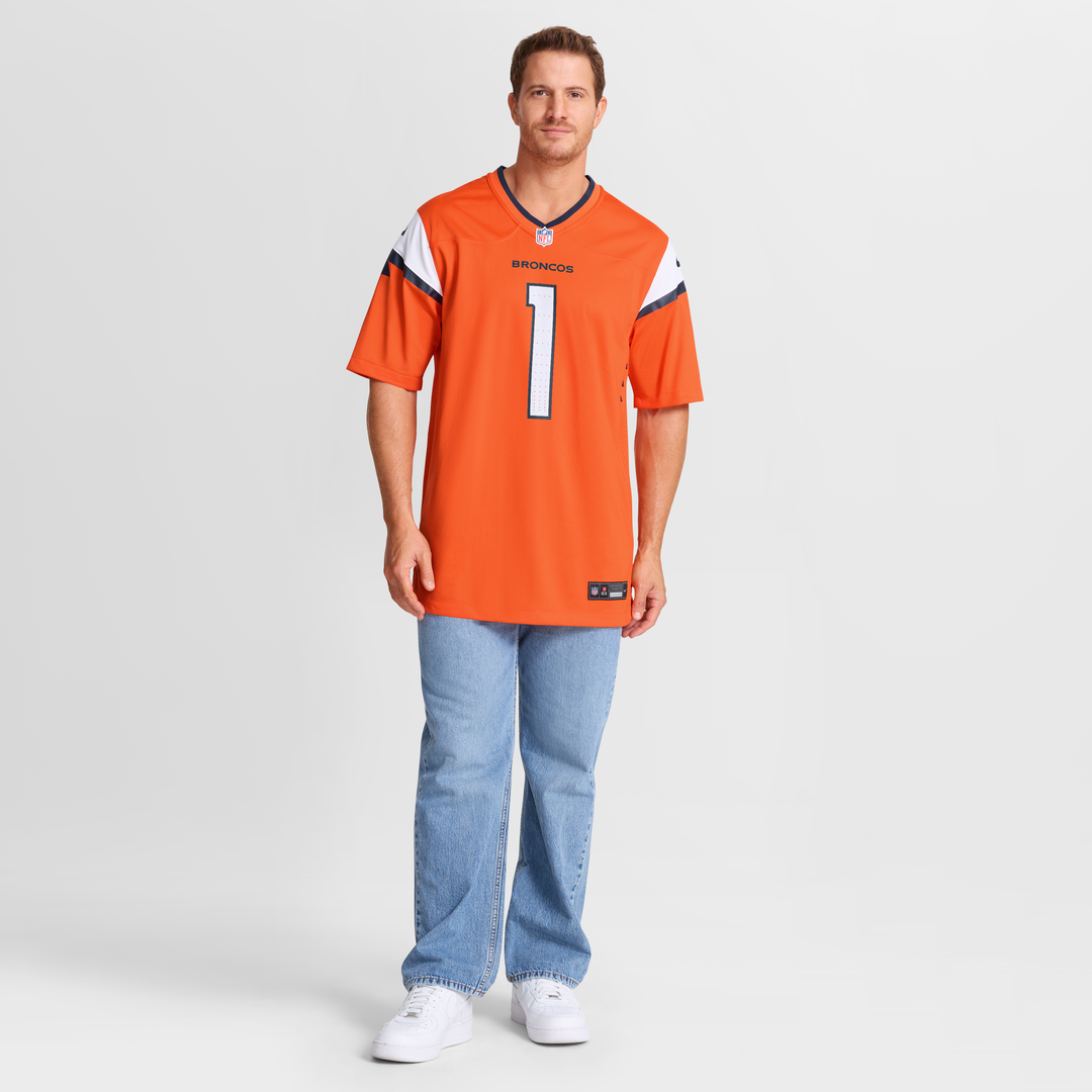 Denver Broncos Number 1 Groom Nike Orange Game Jersey product image 7