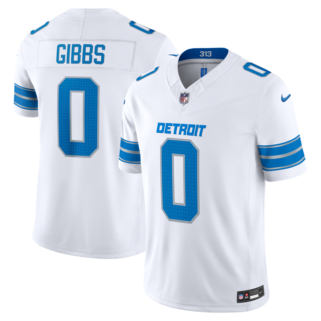 Detroit Lions Jahmyr Gibbs Nike White Vapor FUSE Stitched product image 1