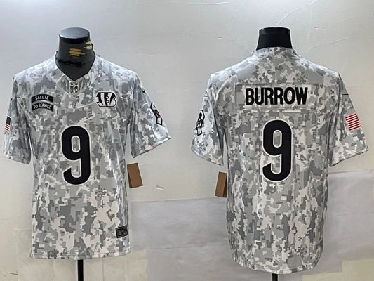 Joe Burrow Cincinnati Bengals 2024 Nike NFL Salute to Service Jersey product image 1, provided for visual reference and